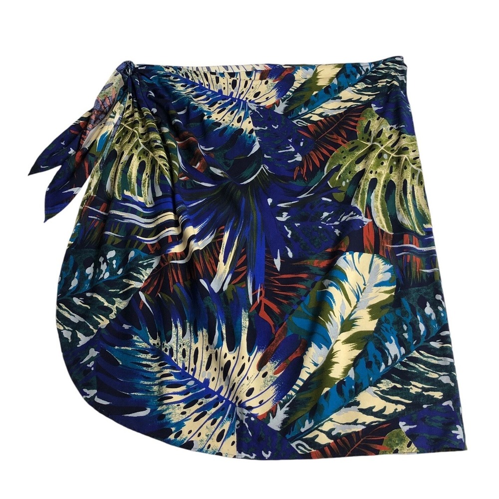 VTG Pacific Connections Sarong Wrap Skirt Womens One Size Floral Resort‎ Coverup